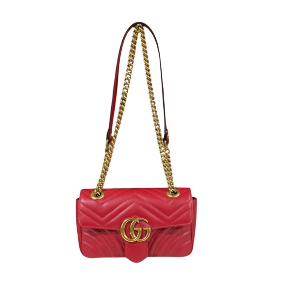 Gucci Marmont Red Leather shoulder - Picture 1 of 10